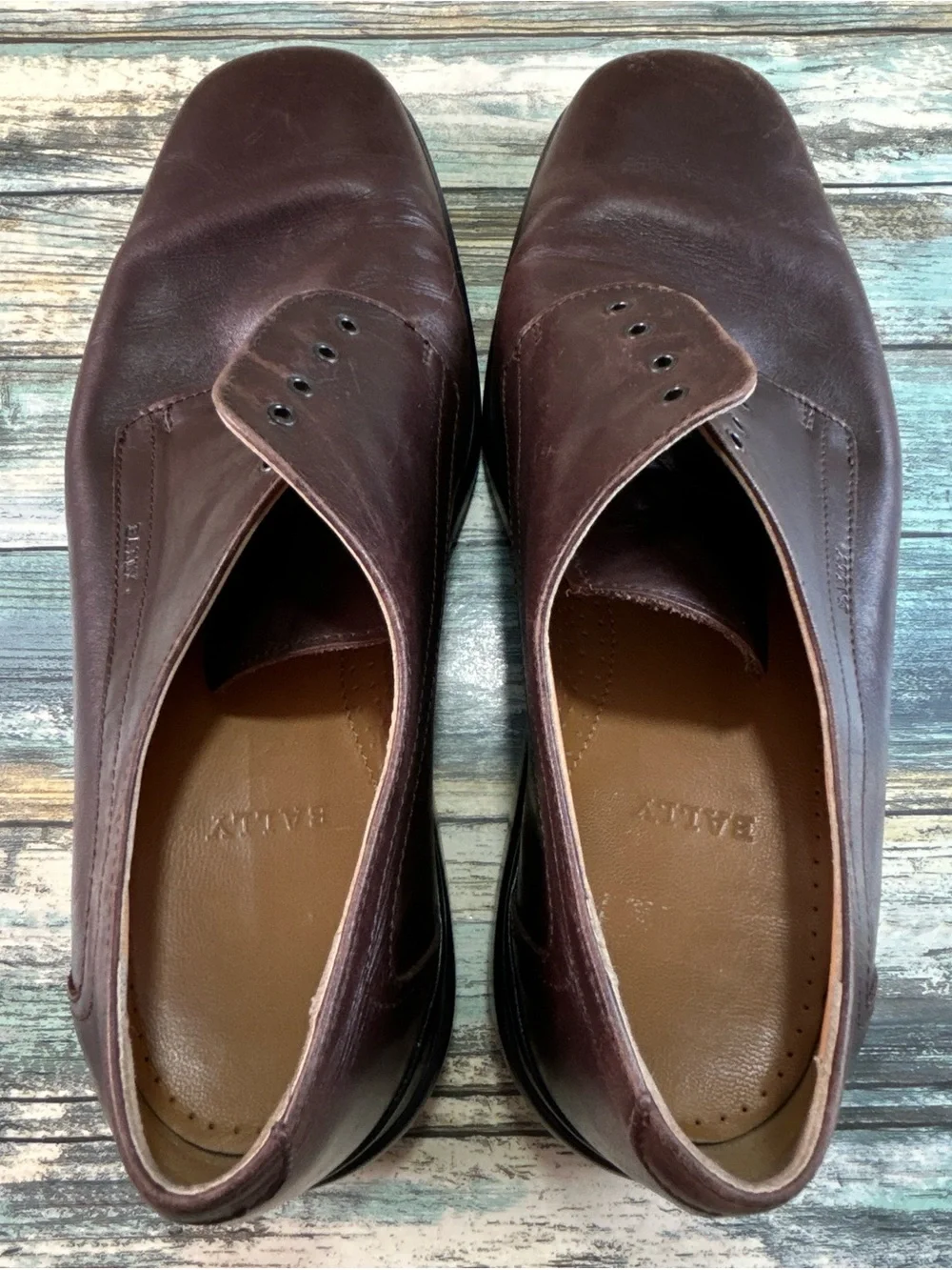 Bally Romedo Oxford Shoes Mens Size 10.5D Soft Brown Leather Italy Made Dress